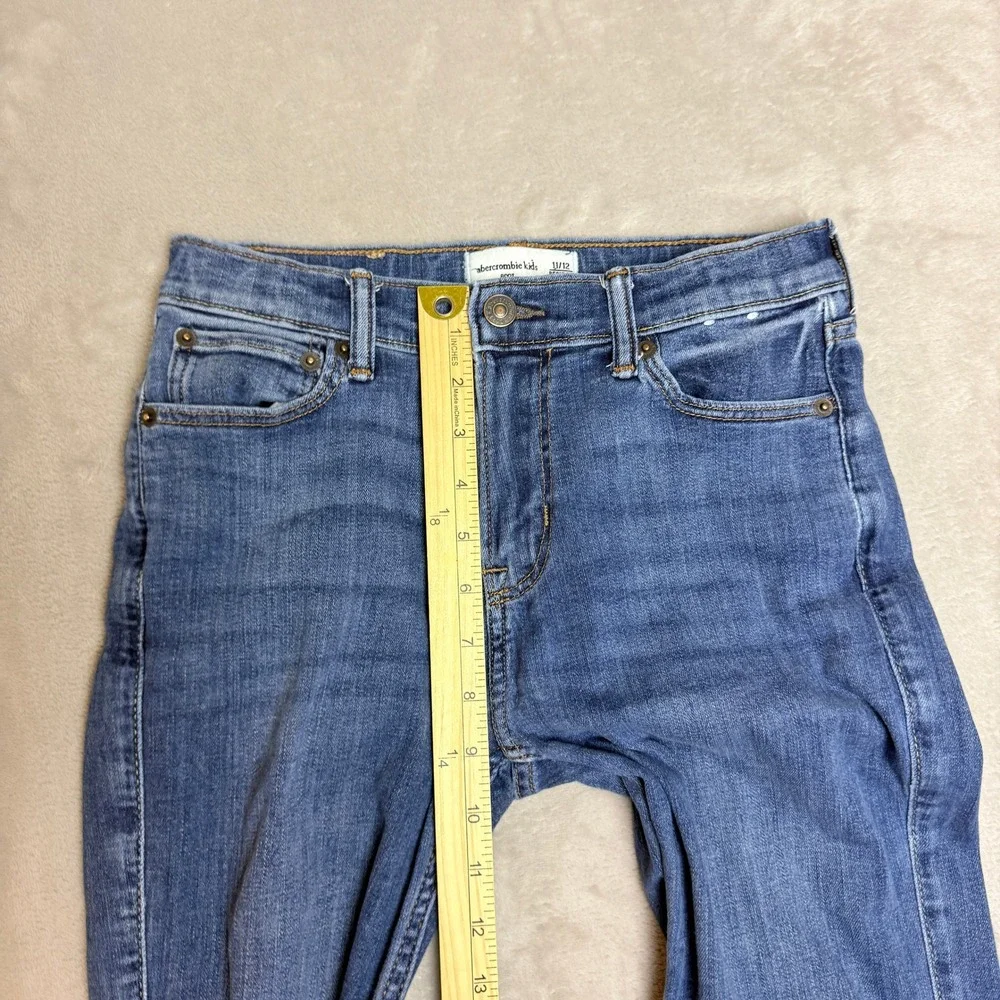 Abercrombie Kids Bootcut Jeans Girls 11/12 Blue Medium Wash Stretch Y2K Casual